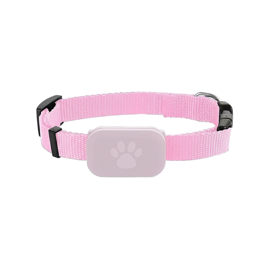 Roze kattenhalsband TrackYourCat™ met GPS-tracker en pootafdruk-icoon